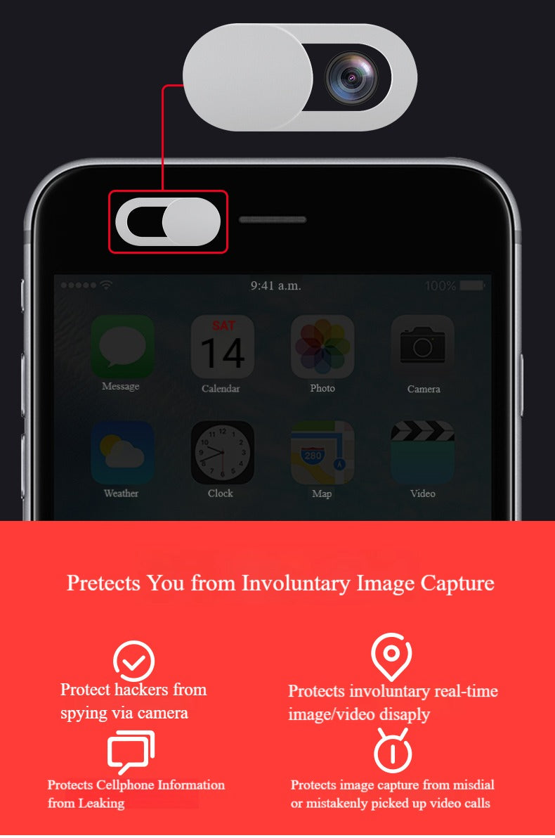 Camera Privacy Cover Switch for phones, tablets and laptops