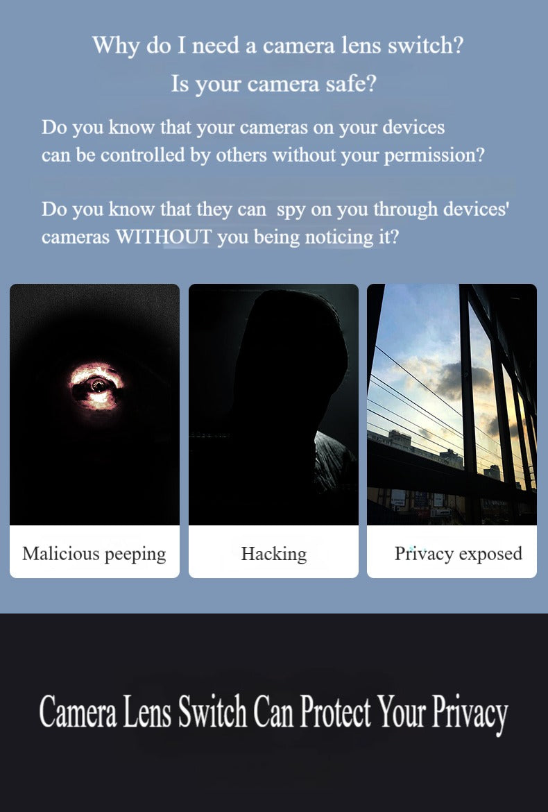 Camera Privacy Cover Switch for phones, tablets and laptops