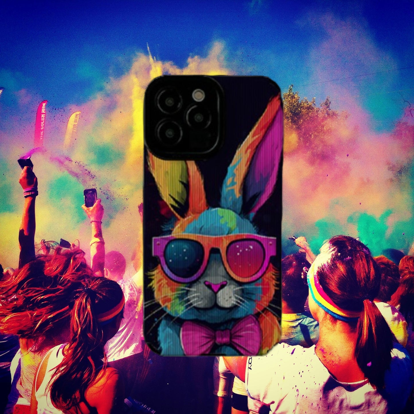 Vibrant Rabbit iPhone Case